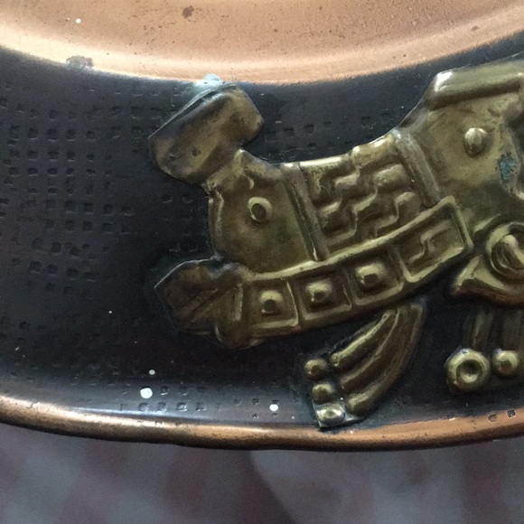 Vintage Copper/Brass  Mexico Aztec Mayan Decorative Wall Hanging Plate - Picture 7 of 7